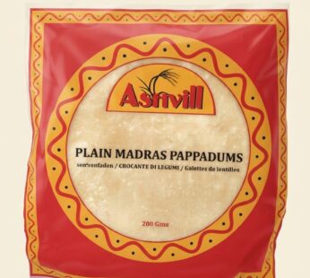 ASHVILL MADRAS PLAIN PAPPADUMS 200G