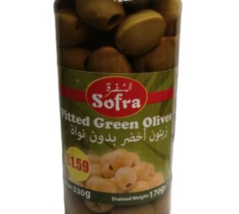 SOFRA PITTED GREEN OLIVES 330G